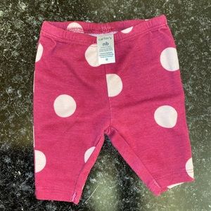Carter's Pink and White Polka Dot Newborn Pants